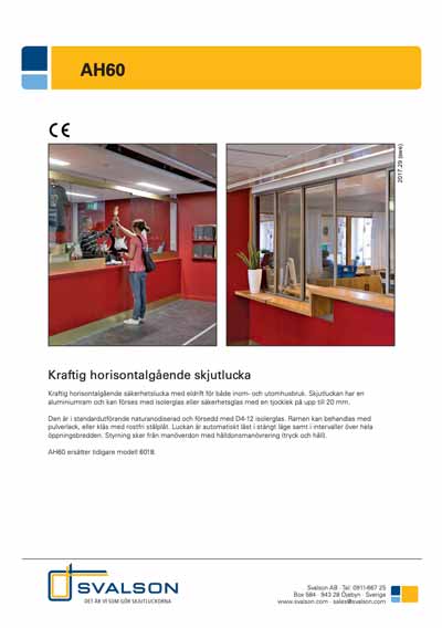 Printscreen av första sidan på ett produktblad