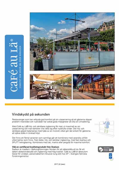 Printscreen av första sidan på ett produktblad