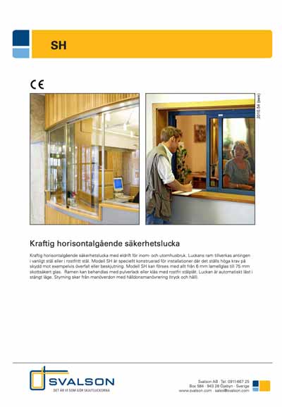 Printscreen av första sidan på ett produktblad