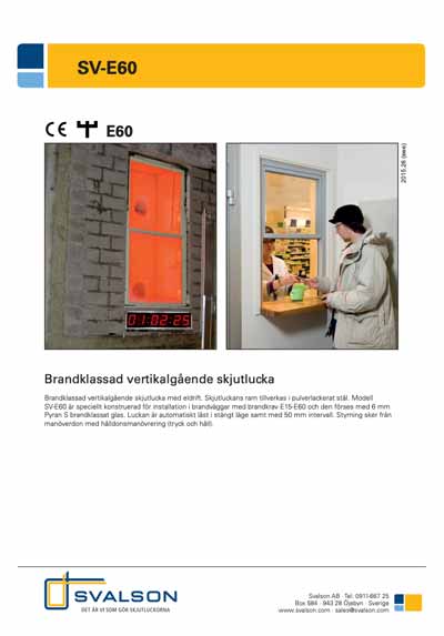 Printscreen av första sidan på ett produktblad