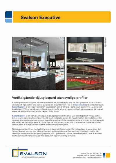 Printscreen av första sidan på ett produktblad