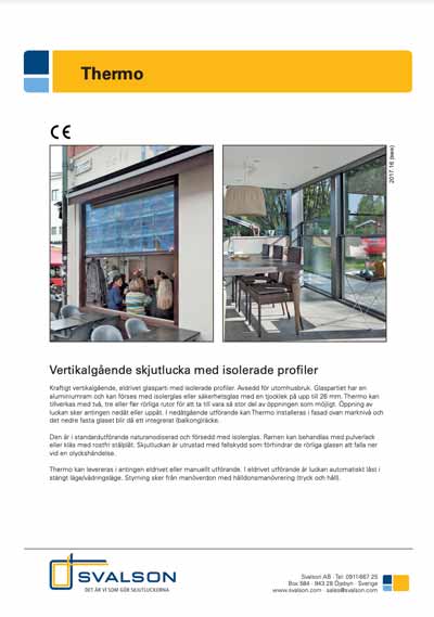Printscreen av första sidan på ett produktblad